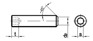 Gewindestifte mit Kegelkuppe und Innensechskant DIN 913 