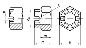 Kronenmuttern hohe Form ISO 7036 