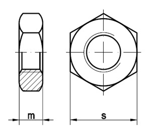 Reidl Sechskantmuttern niedrige Form M 12 x 1,5 mm DIN 936 14 H blank 1 Stück