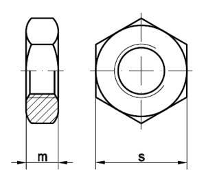 Sechskantmuttern niedrige Form DIN 936 