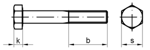 Sechskantschrauben mit Schaft, FEIN-Gewinde DIN 960 