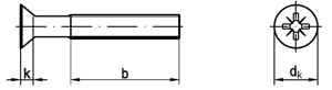 Linsensenkschraube mit PZ-Kreuzschlitz DIN 965 PZ