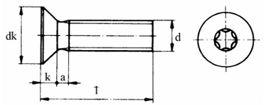 Senkschrauben mit TORX DIN 965 TX