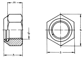Sechskantmuttern, Polyamidklemmteil, niedrige Form (Standard) DIN 985 