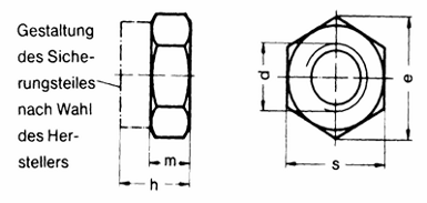 Sechskantmutter, Klemmteil Metall ISO 14440 